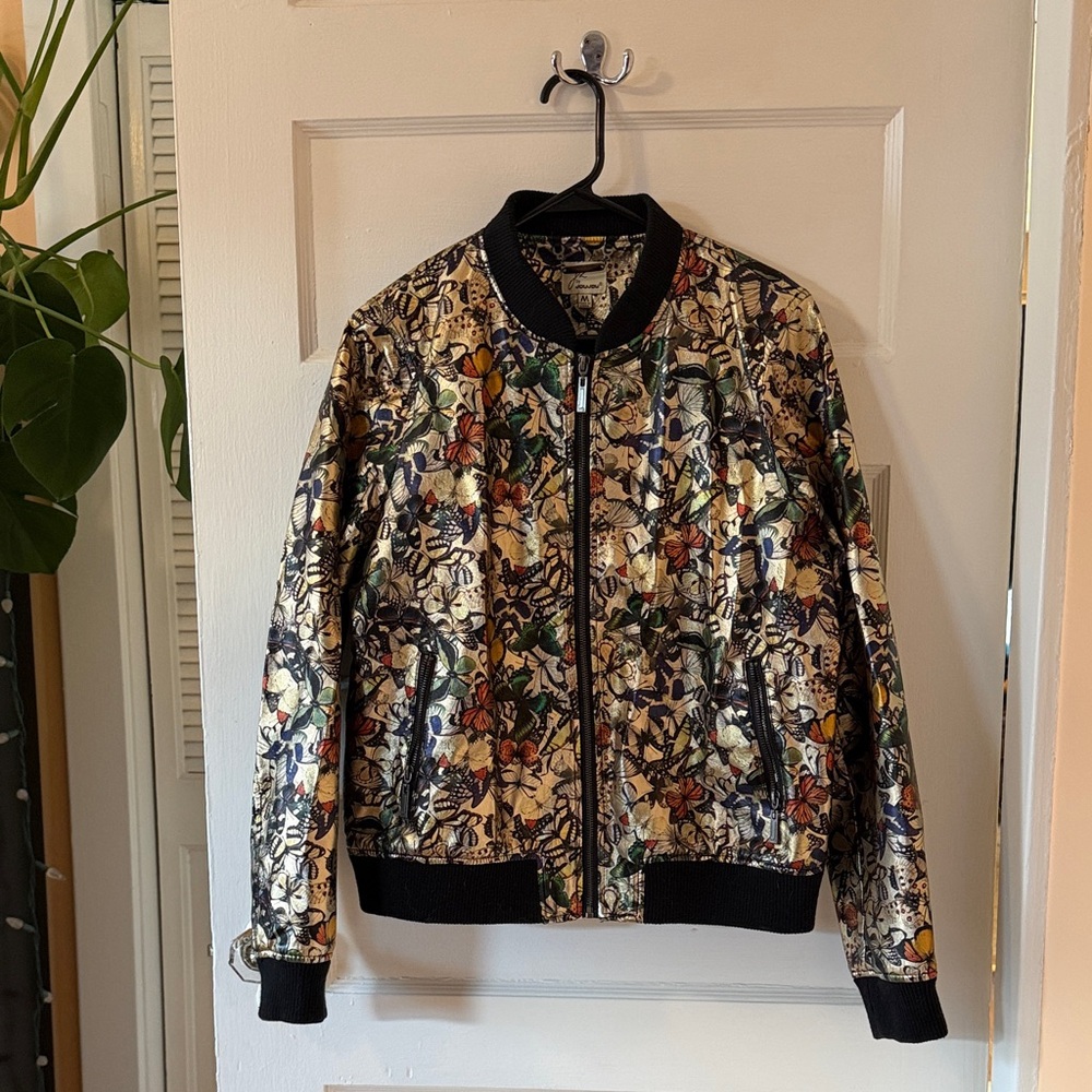 Gold Butterfly Bomber Jacket